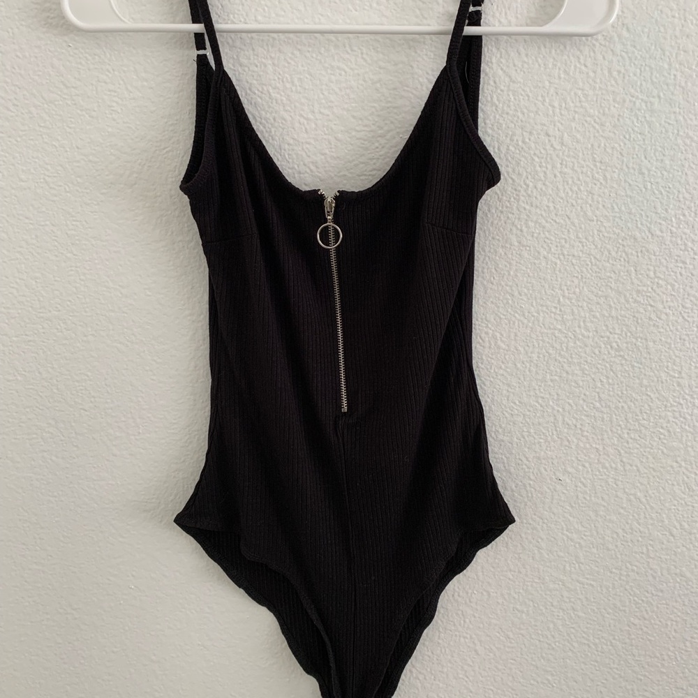 Black spaghetti strapped body suit